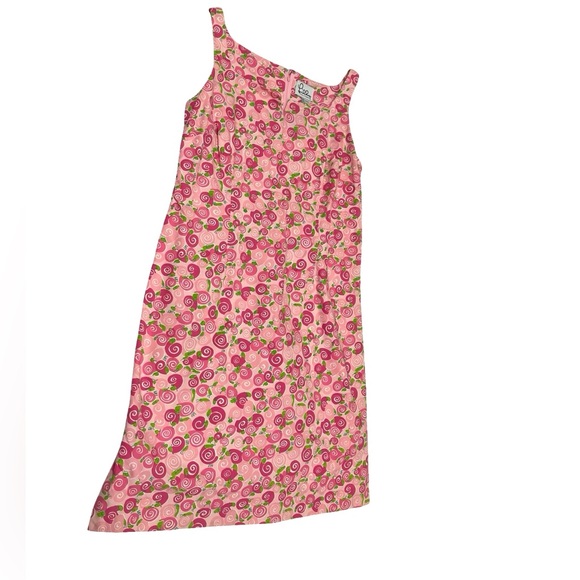 Vtg Lilly Pulitzer White Label Sz 12 Lined Snail Print Sheath Dress Garden Party